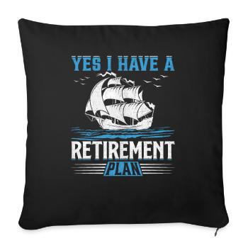 Oui J’ai un plan de retraite Je planifie la voile - Housse de coussin décorative 45 x 45 cm - noir - Devant