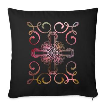 Christian Cross, Vintage Style, Jesus Christ - Sofa pillowcase 17,3'' x 17,3'' (45 x 45 cm) - black - Front