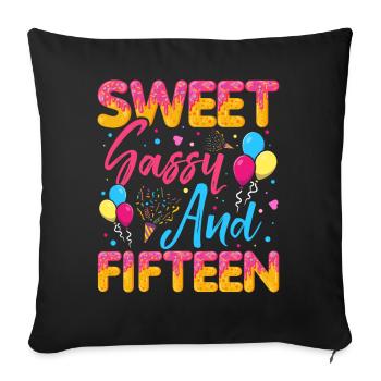 Sweet Sassy Et Quinze Saupoudrés Délicieux - Housse de coussin décorative 45 x 45 cm - noir - Devant