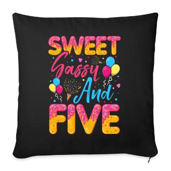 Sweet Sassy And Five Sprinkles Délicieux Beignet - Housse de coussin décorative 45 x 45 cm - noir - Devant