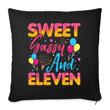 Sweet Sassy And Eleven Sprinkles Delicious - Sofa pillowcase 17,3'' x 17,3'' (45 x 45 cm) - black - Front