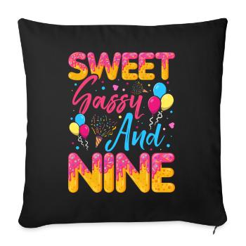 Sweet Sassy And Nine Sprinkles Delicious Doughnut - Sofakissenbezug 45 x 45 cm - Schwarz - Vorne