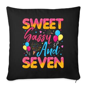 Sweet Sassy Et Sept Saupoudrés Délicieux - Housse de coussin décorative 45 x 45 cm - noir - Devant