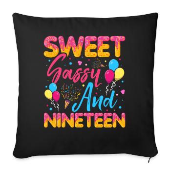 Sweet Sassy And Nineteen Sprinkles Delicious - Sofakissenbezug 45 x 45 cm - Schwarz - Vorne
