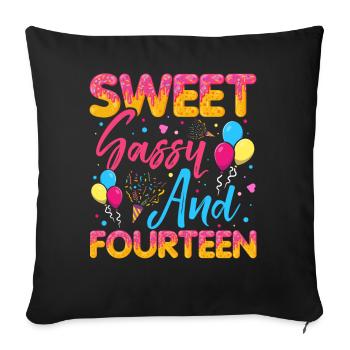 Doux Sassy Et Quatorze Saupoudrés Délicieux - Housse de coussin décorative 45 x 45 cm - noir - Devant