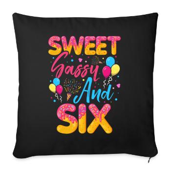 Sweet Sassy And Six Sprinkles Délicieux Beignet - Housse de coussin décorative 45 x 45 cm - noir - Devant