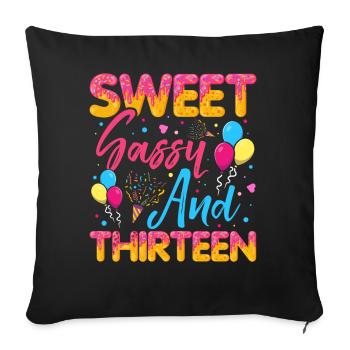 Sweet Sassy And Thirteen Sprinkles Delicious - Sofa pillowcase 17,3'' x 17,3'' (45 x 45 cm) - black - Front
