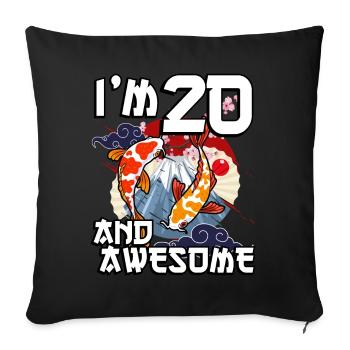 I Am 20 And Awesome Japanese Carp Koi - Sofa pillowcase 17,3'' x 17,3'' (45 x 45 cm) - black - Front
