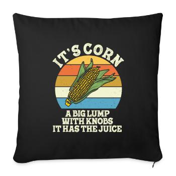 C’est du maïs un gros morceau avec des boutons il a le jus - Housse de coussin décorative 45 x 45 cm - noir - Devant