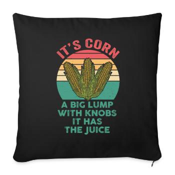 C’est du maïs un gros morceau avec des boutons il a le jus - Housse de coussin décorative 45 x 45 cm - noir - Devant