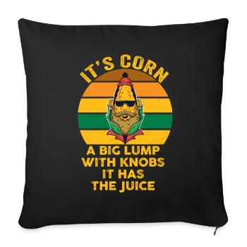 C’est du maïs un gros morceau avec des boutons il a le jus - Housse de coussin décorative 45 x 45 cm - noir - Devant