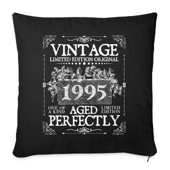 1995 | Vintage Perfectly since 1995 birthday - Sofa pillowcase 17,3'' x 17,3'' (45 x 45 cm) - black - Front