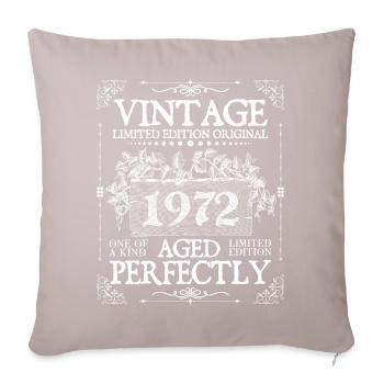 1972| Vintage Perfectly since 1972 birthday - Sofa pillowcase 17,3'' x 17,3'' (45 x 45 cm) - light taupe - Front