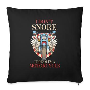 Je ne ronfle pas, je rêve que je suis une moto - Housse de coussin décorative 45 x 45 cm - noir - Devant