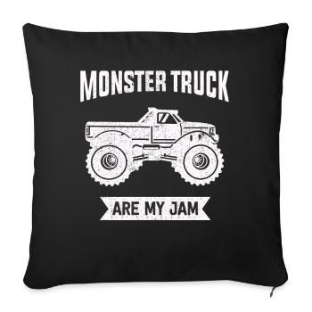 Les Monster Trucks sont ma jam vintage rétro - Housse de coussin décorative 45 x 45 cm - noir - Devant