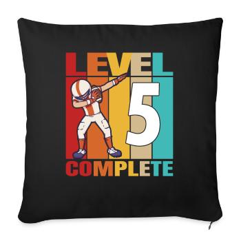 5th Football Birthday Level 5 Complete 5 Years Old - Sofakissenbezug 45 x 45 cm - Schwarz - Vorne