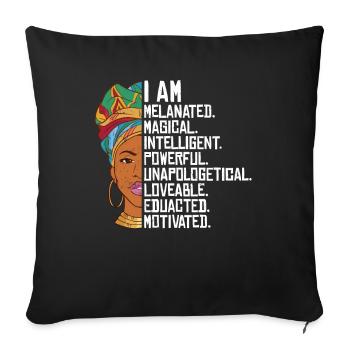 I Am Light-Skinned, Magical, Intelligent, - Sofa pillowcase 17,3'' x 17,3'' (45 x 45 cm) - black - Front