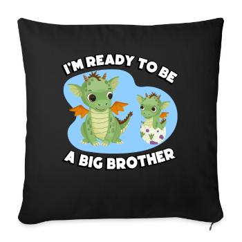 Je suis prêt à être un grand frère - Housse de coussin décorative 45 x 45 cm - noir - Devant