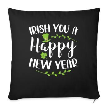 Irish You Happy New Year Green Shamrock - Sofa pillowcase 17,3'' x 17,3'' (45 x 45 cm) - black - Front