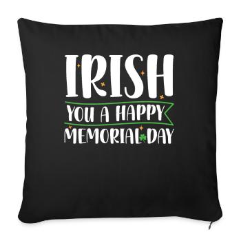 Irish You Happy Memorial Day Green Shamrock - Sofa pillowcase 17,3'' x 17,3'' (45 x 45 cm) - black - Front