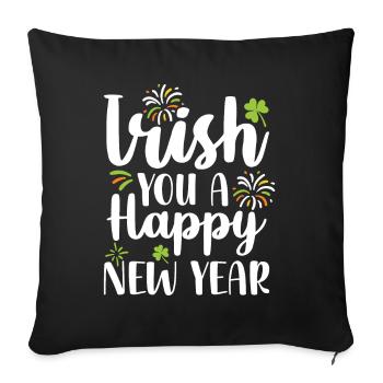 Irish You A Happy New Year Green Cloverleaf - Sofa pillowcase 17,3'' x 17,3'' (45 x 45 cm) - black - Front