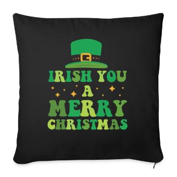 Irish You Merry Christmas - Sofa pillowcase 17,3'' x 17,3'' (45 x 45 cm) - black - Front