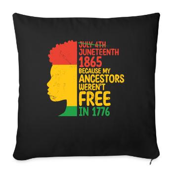 4 juillet 1865 Parce que mes ancêtres - Housse de coussin décorative 45 x 45 cm - noir - Devant