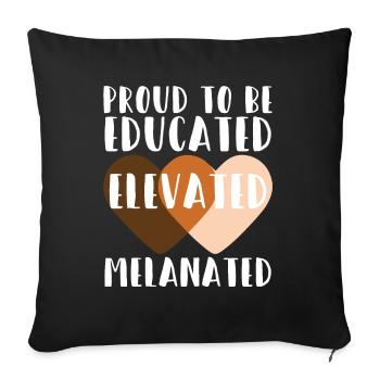Fier d’être éduqué Noir mélancolé élevé - Housse de coussin décorative 45 x 45 cm - noir - Devant