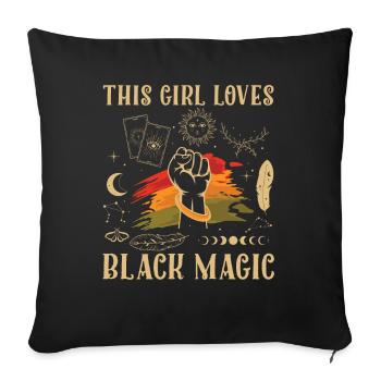 Cette fille aime célébrer la magie noire - Housse de coussin décorative 45 x 45 cm - noir - Devant