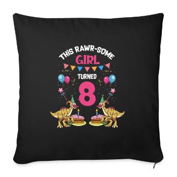 Parasaurolophus Kids Design Dinosaurs - Sofa pillowcase 17,3'' x 17,3'' (45 x 45 cm) - black - Front