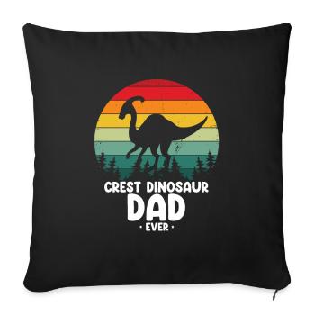 Dinosaur Motif for Paleontologists - Sofa pillowcase 17,3'' x 17,3'' (45 x 45 cm) - black - Front