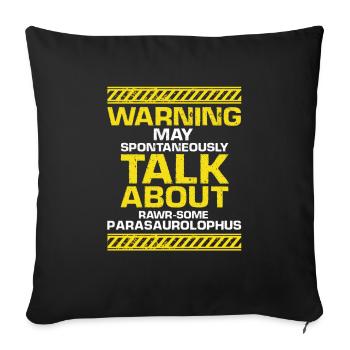 Paleontology Teacher and Parasaurolophus Motif - Sofa pillowcase 17,3'' x 17,3'' (45 x 45 cm) - black - Front