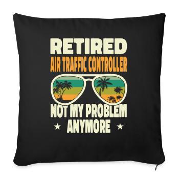 Hommes à la retraite Contrôleur de la circulation aérienne à la retraite Pas Mon - Housse de coussin décorative 45 x 45 cm - noir - Devant