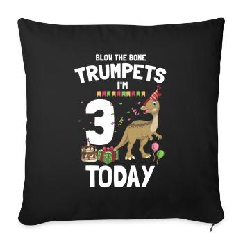 Professeur de paléontologie et motif parasaurolophus - Housse de coussin décorative 45 x 45 cm - noir - Devant
