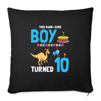 Parasaurolophus Kids Design Anniversaire - Housse de coussin décorative 45 x 45 cm - noir - Devant