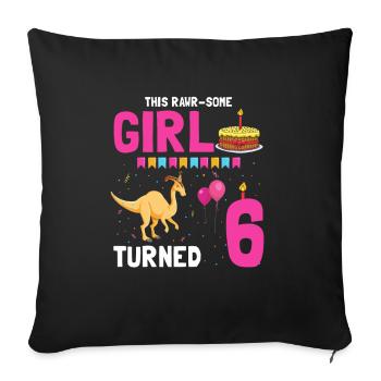 Parasaurolophus design dinosaur birthday - Sofa pillowcase 17,3'' x 17,3'' (45 x 45 cm) - black - Front