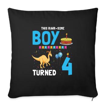 Parasaurolophus Kids Design Dinosaurs - Sofa pillowcase 17,3'' x 17,3'' (45 x 45 cm) - black - Front