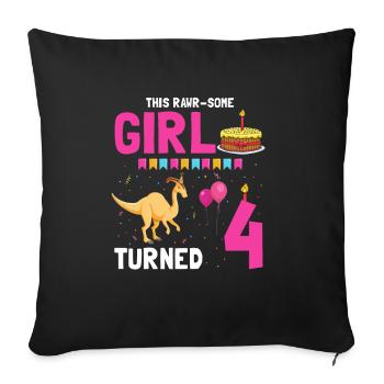 Parasaurolophus Design Dinosaur Birthday - Sofa pillowcase 17,3'' x 17,3'' (45 x 45 cm) - black - Front