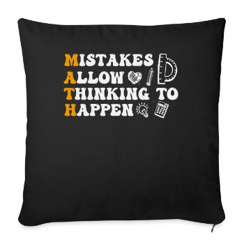 Mistakes Allow Thinking To Happen School Math - Sofa pillowcase 17,3'' x 17,3'' (45 x 45 cm) - black - Front
