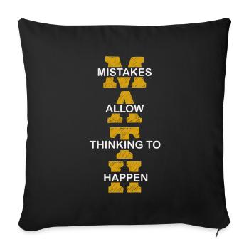 Mistakes Allow Thinking To Happen School Math - Sofa pillowcase 17,3'' x 17,3'' (45 x 45 cm) - black - Front