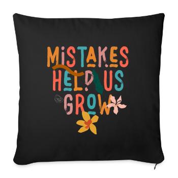 Les erreurs nous aident à revenir à l’école motivationnelle - Housse de coussin décorative 45 x 45 cm - noir - Devant