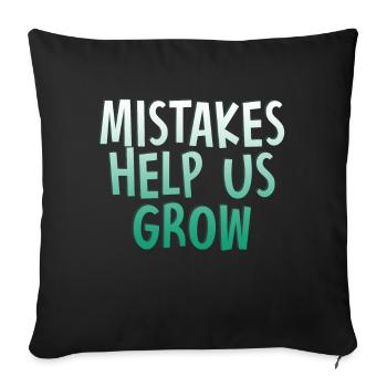 Les erreurs nous aident à revenir à l’école motivationnelle - Housse de coussin décorative 45 x 45 cm - noir - Devant