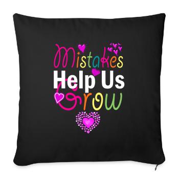 Les erreurs nous aident à revenir à l’école motivationnelle - Housse de coussin décorative 45 x 45 cm - noir - Devant