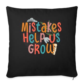 Les erreurs nous aident à revenir à l’école motivationnelle - Housse de coussin décorative 45 x 45 cm - noir - Devant