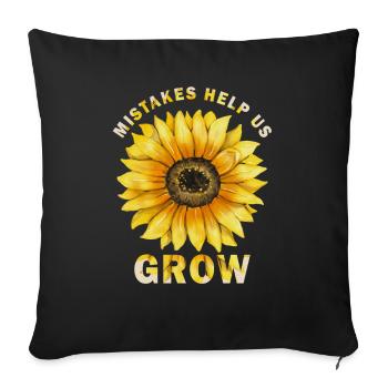 Les erreurs nous aident à revenir à l’école motivationnelle - Housse de coussin décorative 45 x 45 cm - noir - Devant