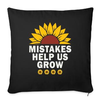 Les erreurs nous aident à revenir à l’école motivationnelle - Housse de coussin décorative 45 x 45 cm - noir - Devant