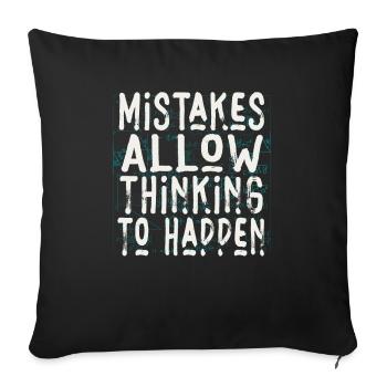 Mistakes Allow Thinking To Happen School Math - Sofa pillowcase 17,3'' x 17,3'' (45 x 45 cm) - black - Front