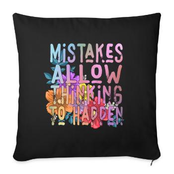 Mistakes Allow Thinking To Happen School Math - Sofa pillowcase 17,3'' x 17,3'' (45 x 45 cm) - black - Front