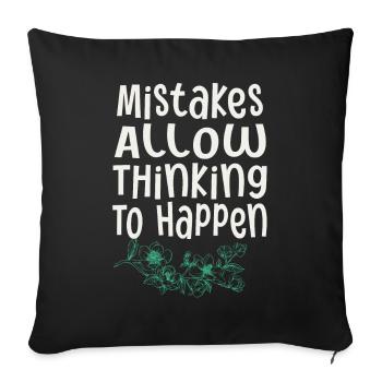Mistakes Allow Thinking To Happen School Math - Sofa pillowcase 17,3'' x 17,3'' (45 x 45 cm) - black - Front