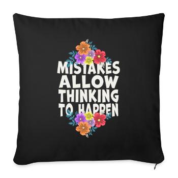 Mistakes Allow Thinking To Happen School Math - Sofa pillowcase 17,3'' x 17,3'' (45 x 45 cm) - black - Front